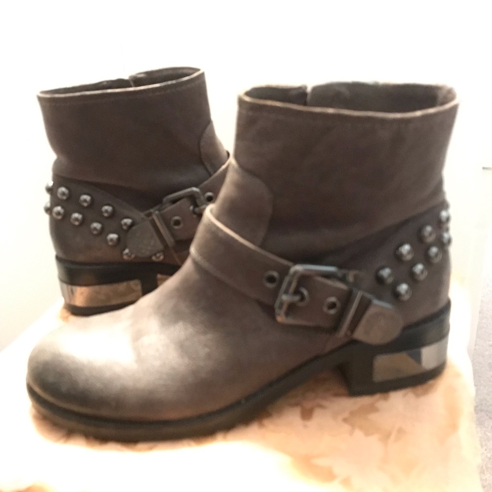 Grey ankle boots